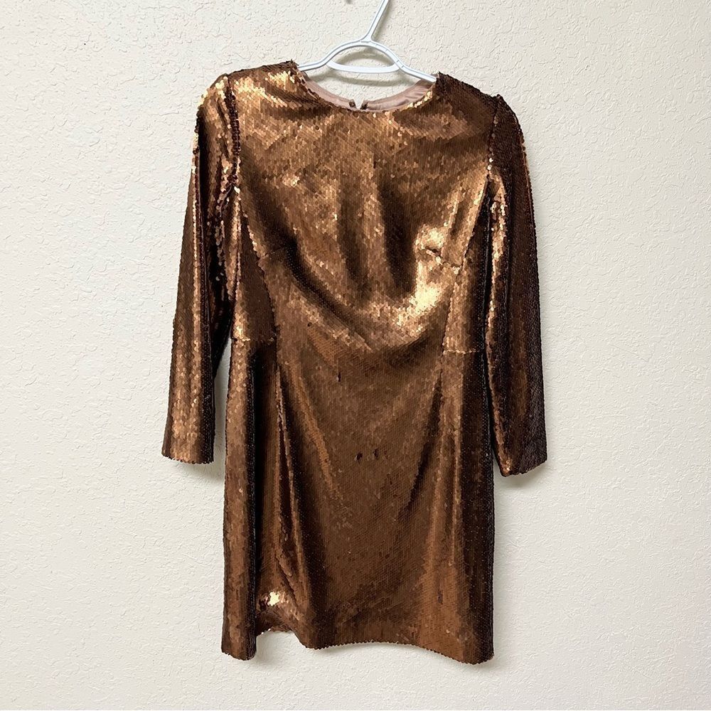 Paule Ka Paris Womens Sequin Cocktail Dress Champagne Gold Size 42
